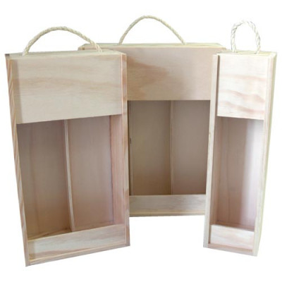 CAIXA MADEIRA 2 GARRAFAS...