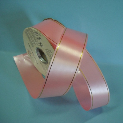 FITA ROSA C/ FIOS DOURADO 50MM