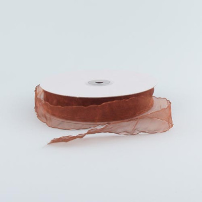 FITA DE ORGANZA CASTANHA 25mm