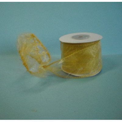 FITA ORGANZA OURO ARAMADA 70MM