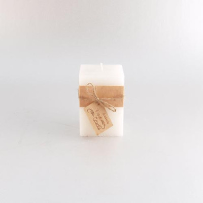 VELA QUADRADA BRANCA 7CMX10CM