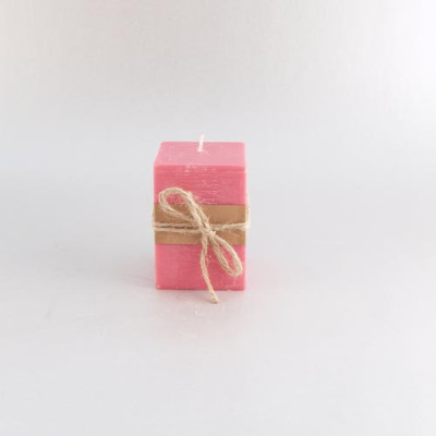 VELA QUADRADA ROSA 7CMX10CM