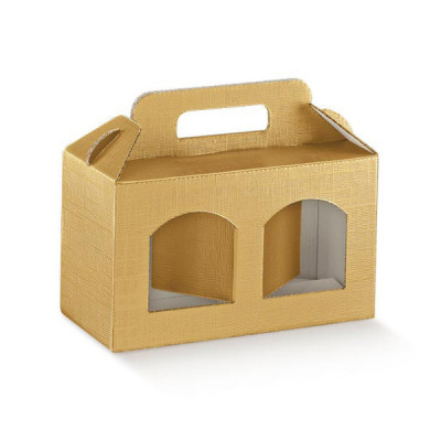 CAIXA P/ 2 FRASCOS DOURADA...