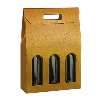 CAIXA CARTAO 3 GARRAFAS OURO
